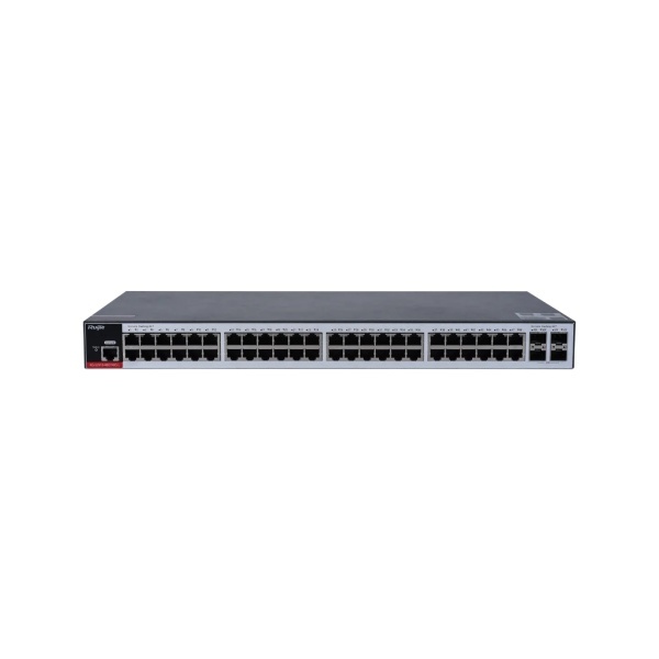 Switch Ruijie de 48 puertos Gigabit PoE+ 4x10G SFP+ VSU Virtualización Seguridad Avanzada