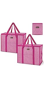 Oversized Moving Bags With Reinforced Handles, Heavy-Duty Storage Tote For Clothes, Moving Supplies (Clear, 2-Pack)