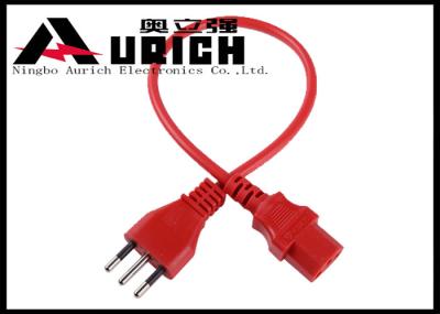 Professional Italy Power Cord With C13 Plug Three Prong IMQ Approved Red Color