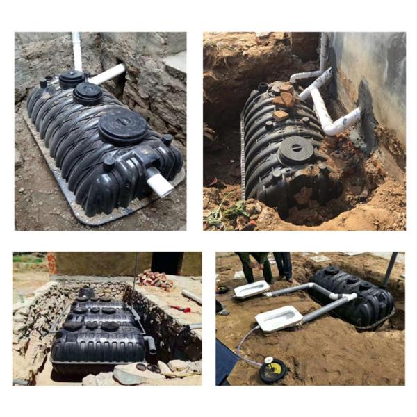 Черный биогазовый перевариватель для очистки сельских бытовых сточных вод в подвальном оборудовании