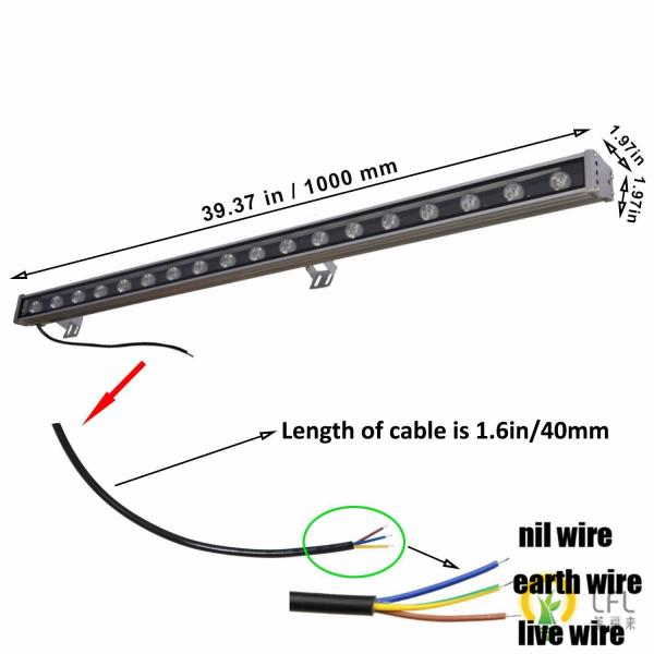 Outdoor LED Wall Washer With Clear Polycarbon Diffusor , IP65 LED Wall Wash Outdoor Lighting