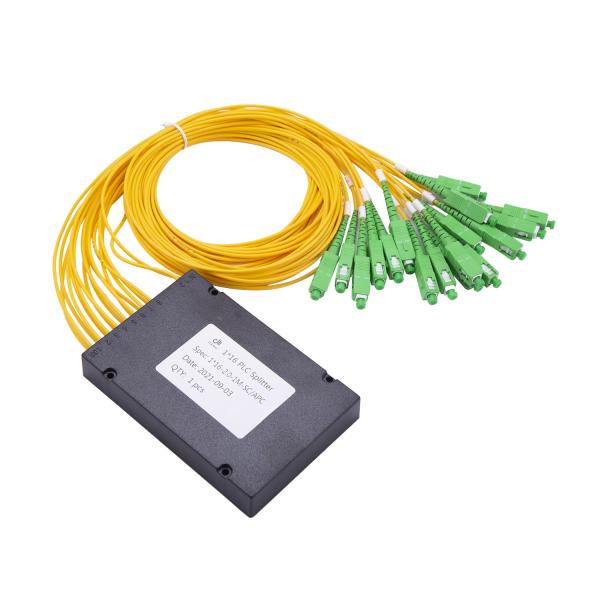 1x16 ABS Box Optical Fiber Splitter , SC / APC Connector Fiber Optic PLC Splitter
