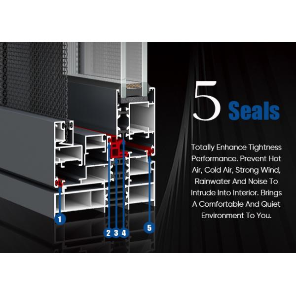 Energy Saving Aluminium Thermal Insulation Windows With Mosquito Net