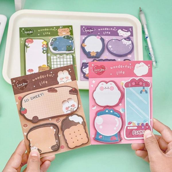 Wholesale Kawaii Panda Animal Sticky Notes Cute Self-Adhesive Memo Pad Colorful Paper Notepad Magnetic Feature for Office Use