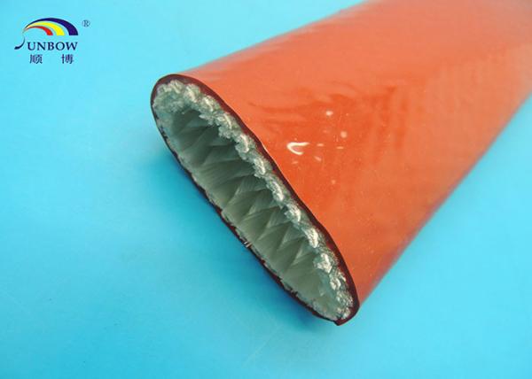 Steel Plant Use Braided Fiberglass Sleeve With Silicone Cover High Temperature Resistant