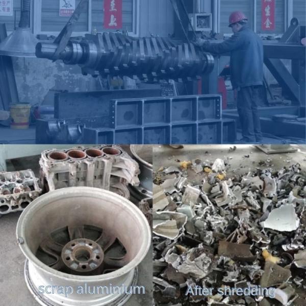 55sicr Blade Material Double Shaft Steel Scrap Wire Cars Tire Metal Shredding Machine