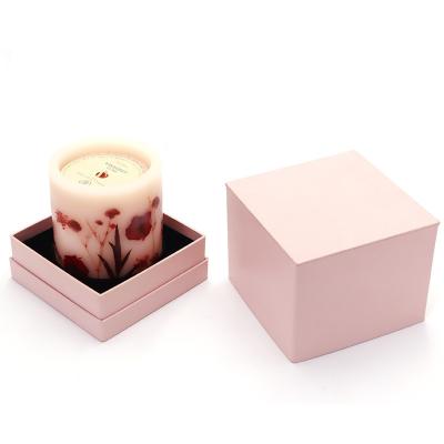 Custom Luxury Rigiding Textured Paper Candle Gift Boxes with Lid Print Own Logo Direct