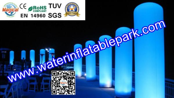 Colorful Inflatable Decoration LED Light Column Ripstop Fabric