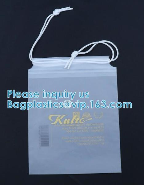 Biodegradable Drawstring Laundry Bag With Printing,Logo Printed Poly Drawstring Hotel/Travel Laundry Plastic Bag