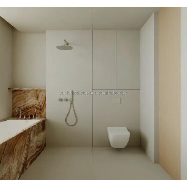 Modern Onyx Marble Gold Vein Wooden Yellow Golden Grain Bathtub Decor for Modern Homes