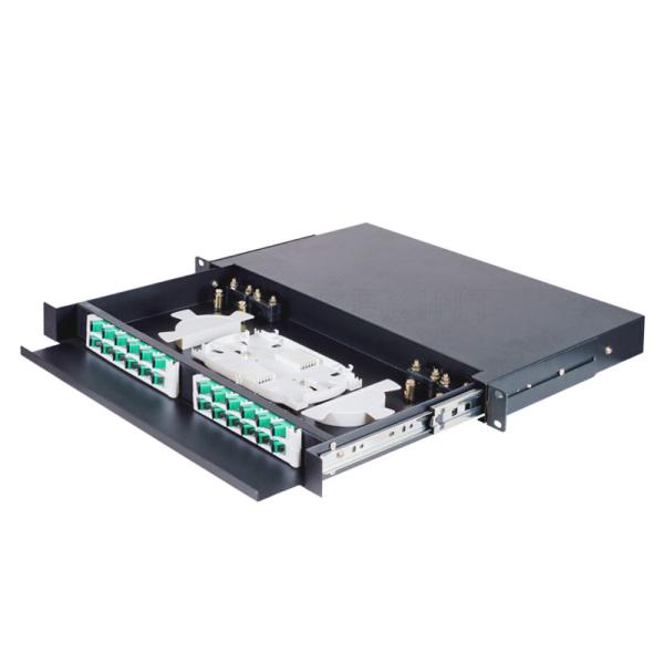 1U 19 Inch Rack Fiber Patch Panel ODF Cabinet Cold Rolled Steel
