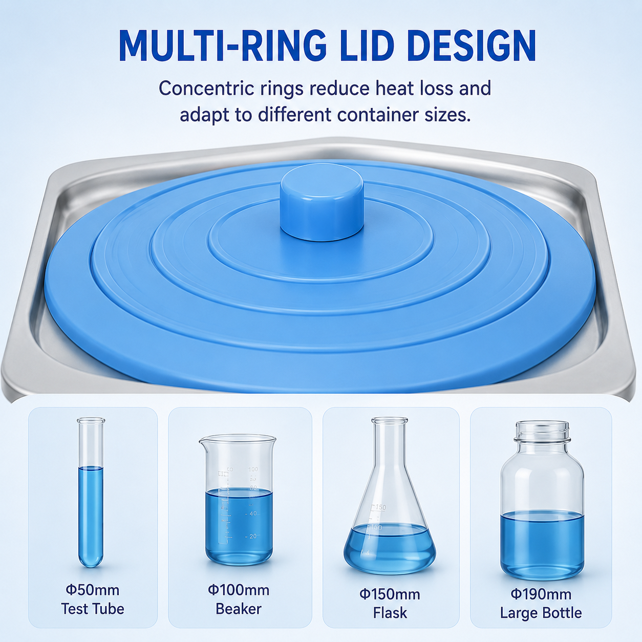 Compact 1-Hole Thermostatic Water Bath 160x160x130mm Chamber for Medical Lab Sample Heating and Education