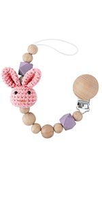 Pacifier Clip, Neutral Cute Rabbit Pacifier Leash For Boys Girls Fits For All Pacifiers, Ideal Baby Shower Baby Gift