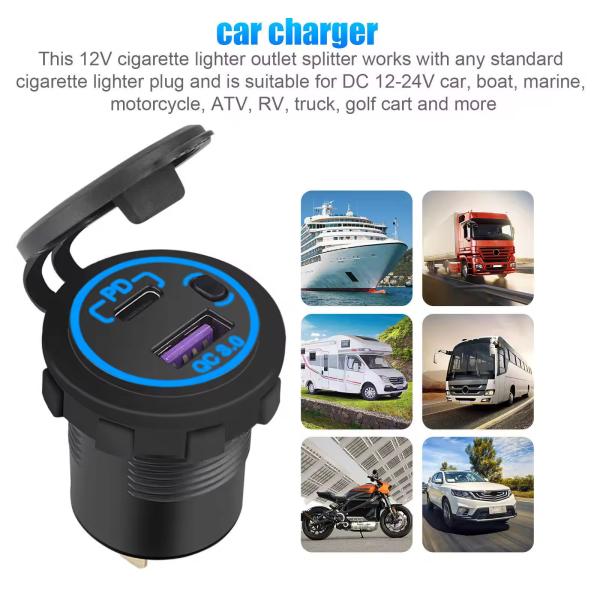 Chargeur rapide pour voiture de 12 volts