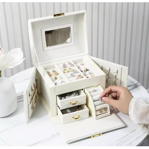 Boîte à bijoux sulfurisée de boucle d'oreille de boîte de rangement de bijoux de