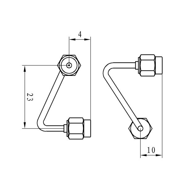 SMA Male Right-Angle RF Cable Assembly (SFT-50-2-1, Semi-Steel, Solder Type)