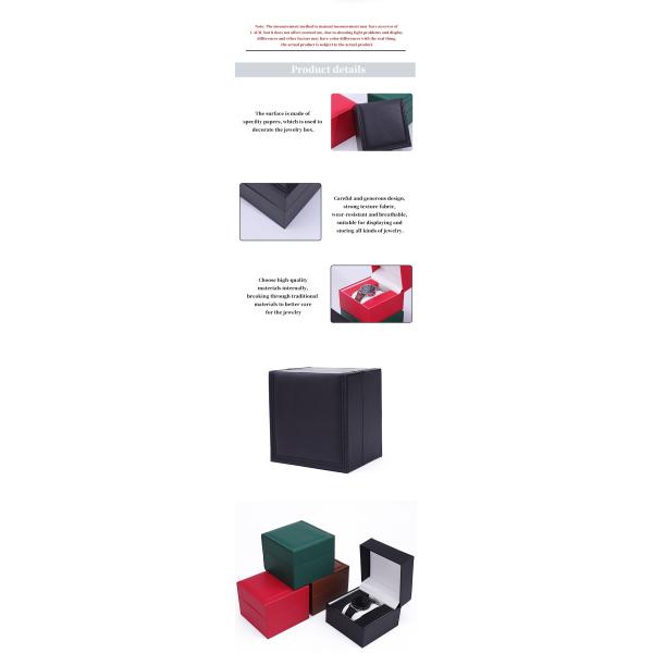 Boîte de rangement de montres en cuir en PU haut de gamme avec intérieur en bois pour l'emballage de luxe