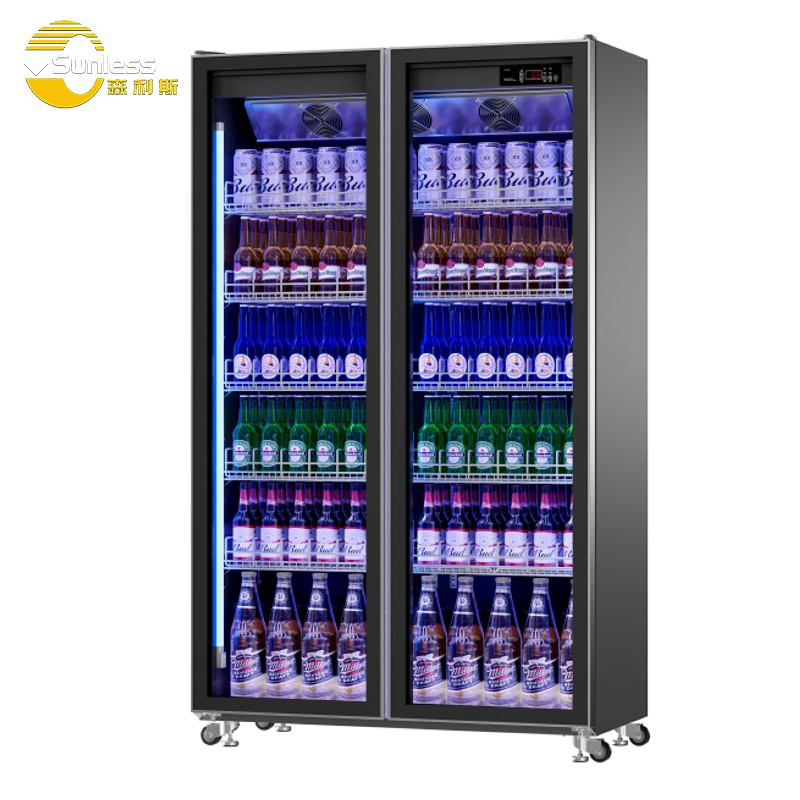 Display Refrigerator Commercial Internet-Famous Beer Supermarket Beverage Chilled Cabinet Freezer Four-Door Bar Fridge