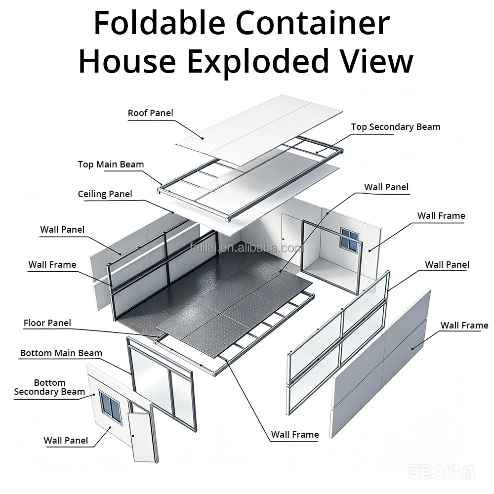 China Factory Wholesale Customizable Flat Pack Container House Fold Container Foldable Container House for Worker Accommodation