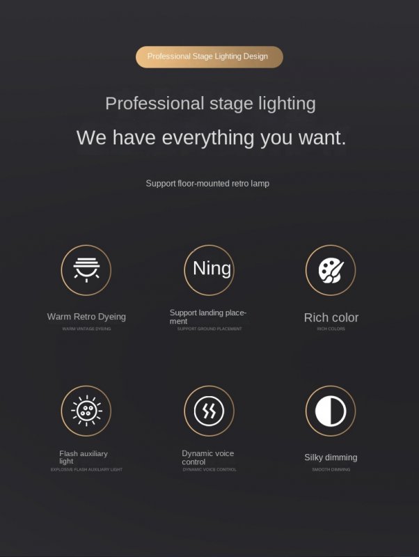 6-Pixel Flash Effect 100W Warm White Induction Lamps Stage Lights Background Atmosphere Spotlights Aluminum Lamp Body Daylight