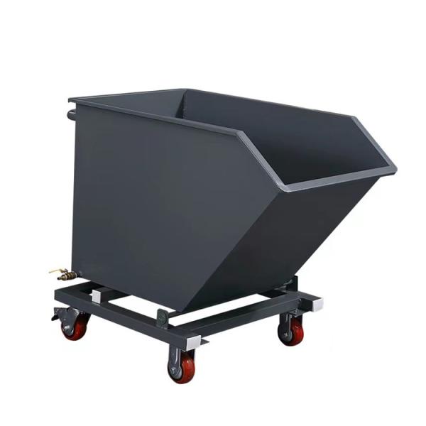 Hydraulic / Pneumatic Forklift Tipper Bins Safe Load Discharge In Seconds