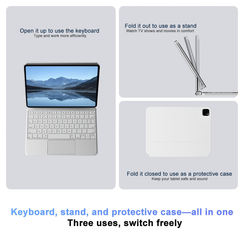 Wholesale 7 Color-RGB Backlit Keys Waterproof Magnetic Keyboard Case with Multi-Touch Trackpad for for iPad Pro 13