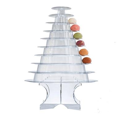 Claros Negro 10 Nível Macarrão Pirâmide Torre Macarrão Stand de exibição