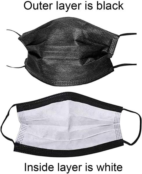 Protective Surgical Medical Disposable Face Mask with Black 3 Ply Filter Protection