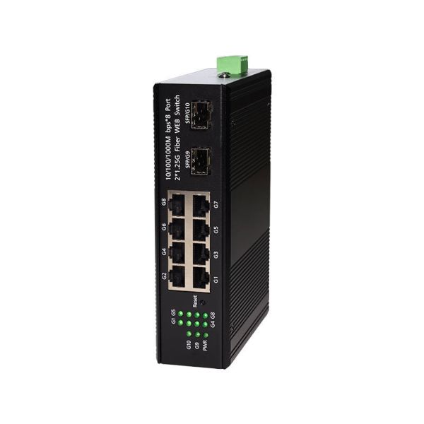 Industrial Web Managed PoE Switch 2 SFP Slots 8 Gigabit PoE Ports