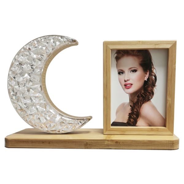 Blank Sublimation Night Lamp Bamboo Photo Frame With USB For DIY Printing