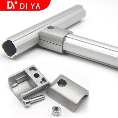Industrial Profile DY9 Aluminium Extruded Sections Chromed PE Lean Pipe Connector