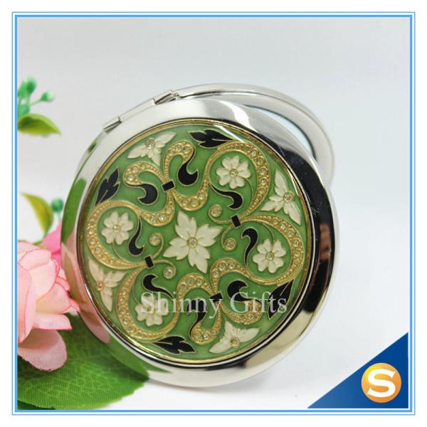Shinny Gifts Promotion Gift Folding Custom Printed Metal Compact Mirror