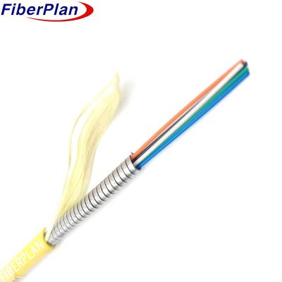 2 Core Spiral Steel Fiber Optic Armoured Cable Single/ Multi Mode Crush / Rodent Resistance GJSFJV Indoor Outdoor