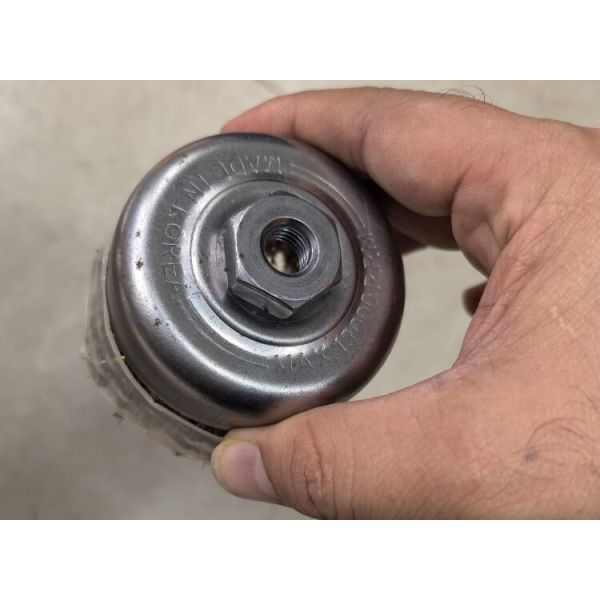 Rotary Silver Cup Crimped Brass Wire Bowl Brush 75mm with Plastic Ring Protection