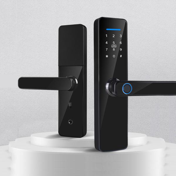 Fechadura de porta Tuya de vidro temperado com impressão digital S811 Password Smart Lock