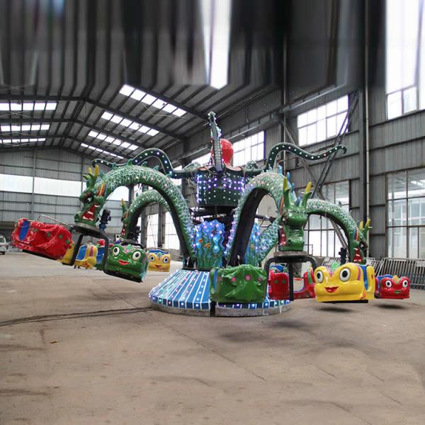 5 Arms Theme Park Rides / Dragon Decorative Octopus Fair Ride