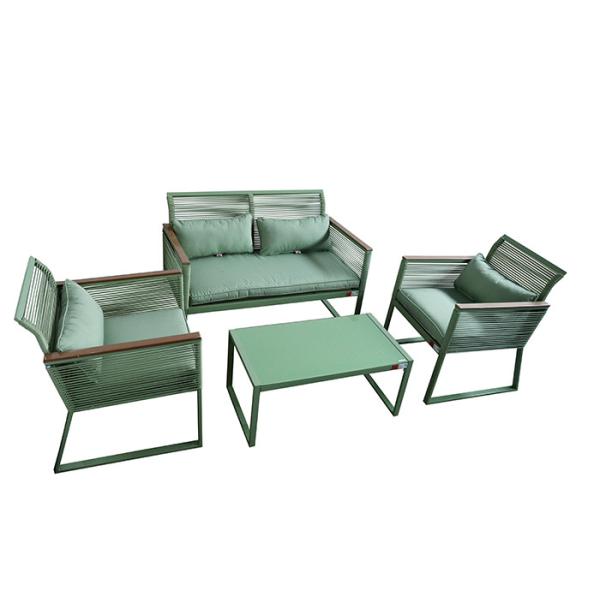 BSCI Approved 4 Piece Rattan Outdoor Furniture Set No Splintering