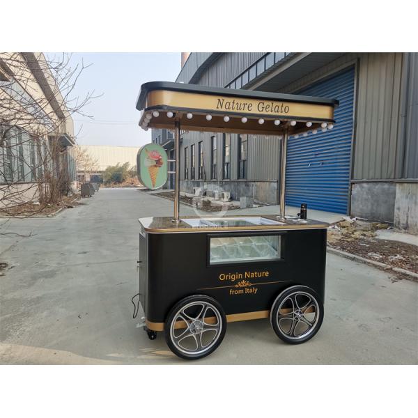 Fast Food Mobile Cart for Ice Cream Cold Drink Snack Trolley Gelato Ice Cream Cart