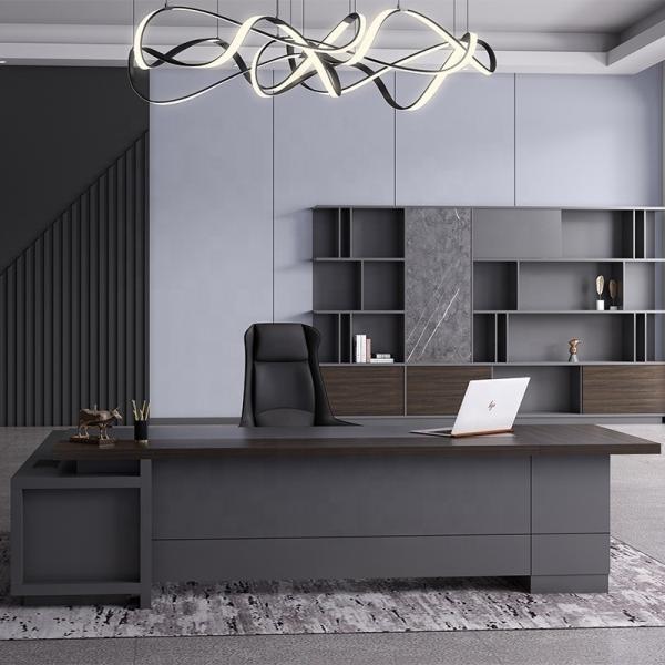Escola MDF Luxury Executive Office Desk Set para Mobiliário Comercial CEO Mesa de Escritório