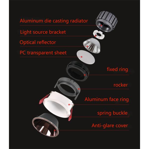 Dimming Rust Prevented LED Interior Spotlights No Ultraviolet / Infrared Radiation