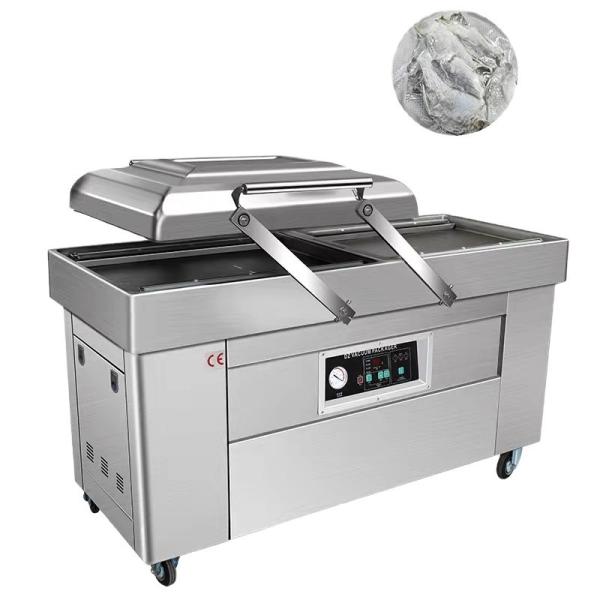 Double Chamber Meat Rice Snack Fish Food Sealer Bag Gas Flush Vacuum Packing Machine