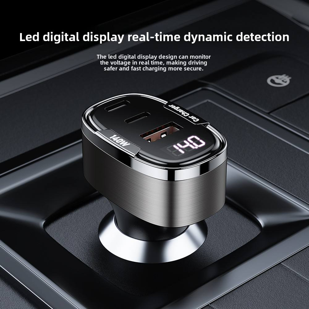 Smart Fast Charging Car Charger PD 45W With Type C Port Digital Display