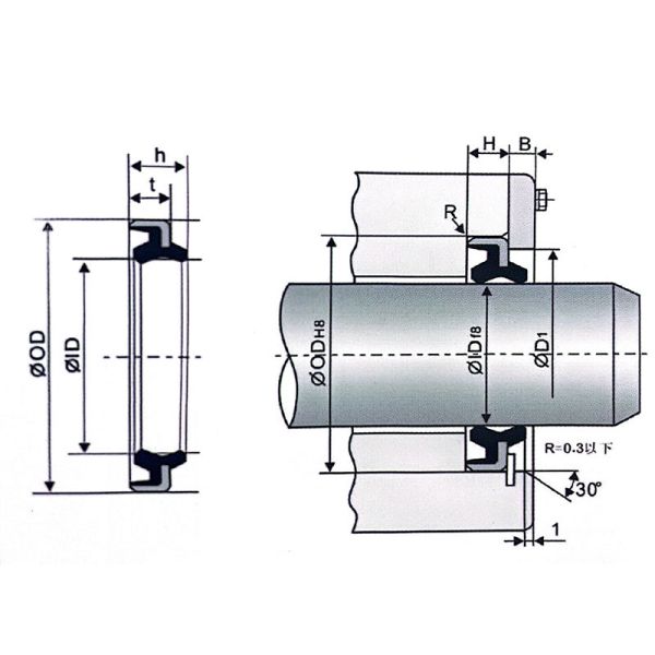 High-quality DKB DKBI DKBZ Sealed PU Excavator Hydraulic Scraper Seals / Metal Dustproof Seals