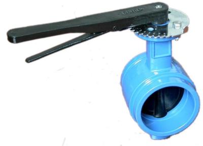 Grooved Ends  Cast Iron Butterfly Valves Rust Proof Long Working Life