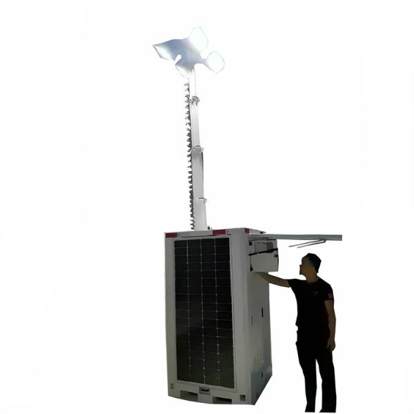 Mobile Solar Light Tower Solar Security Surveillance Camera Light Tower 