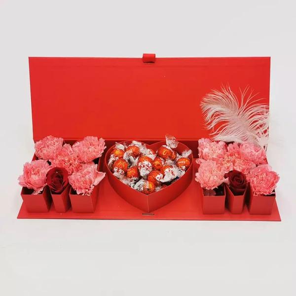 Chocolate Gift Packaging Boxes , Thanksgiving Gift Box for Daily Wedding Heart Rose Flowers