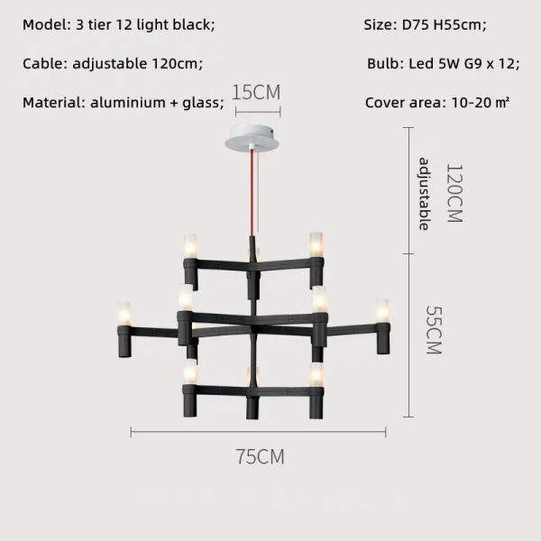 Crown Major Pendant lamp Nordic Tube chrome chandelier Crown Plana Mega Pendant(WH-AP-637)