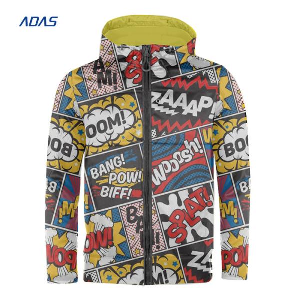 UPF50 Polyester Sublimation Hoodies Quarter Zip Pullover Jacket Windbreaker For Football Running