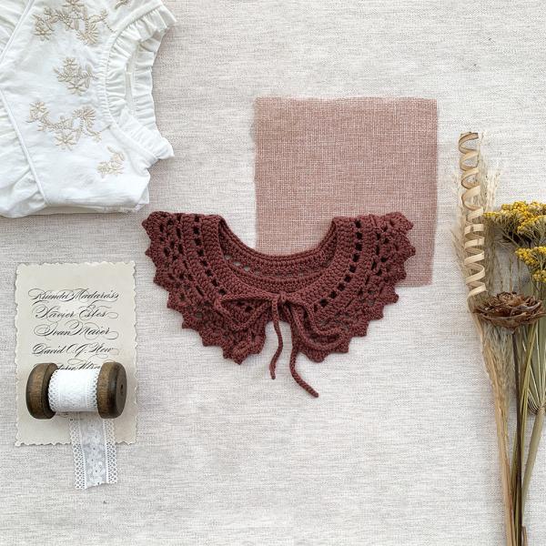 Y-F Designer Baby Girls Lotus Leaf Collar Cotton Lace Hand Crochet Hook Flower Cervical Fake Collar