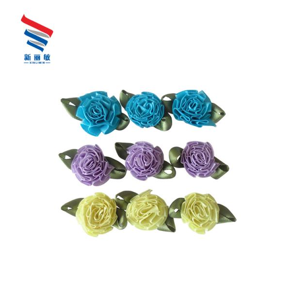Colourful Pre-Made Stain Rose Flower Ribbon Small and Delicate Style as Your Needs
